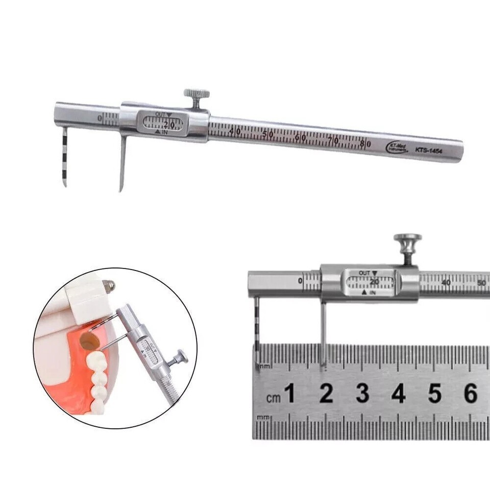 Dental Straight 0-80mm Prosthodontic Implant Measuring Ruler Implant Measuring