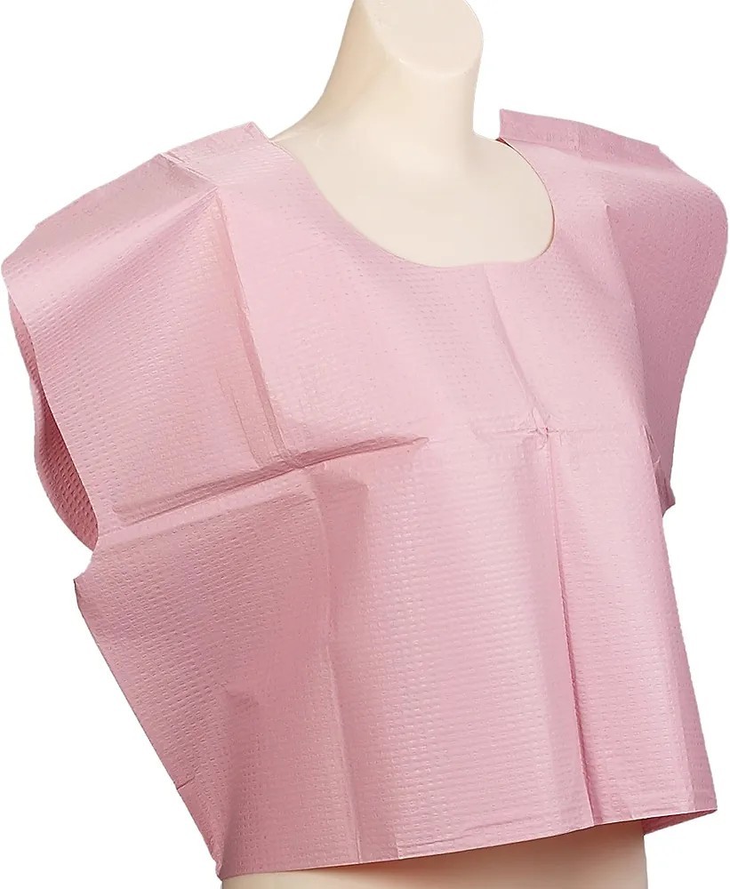 Avalon Premium Capes, Mauve Tissue― Short-Sleeve, Open-Back Exam Capes 100 CT