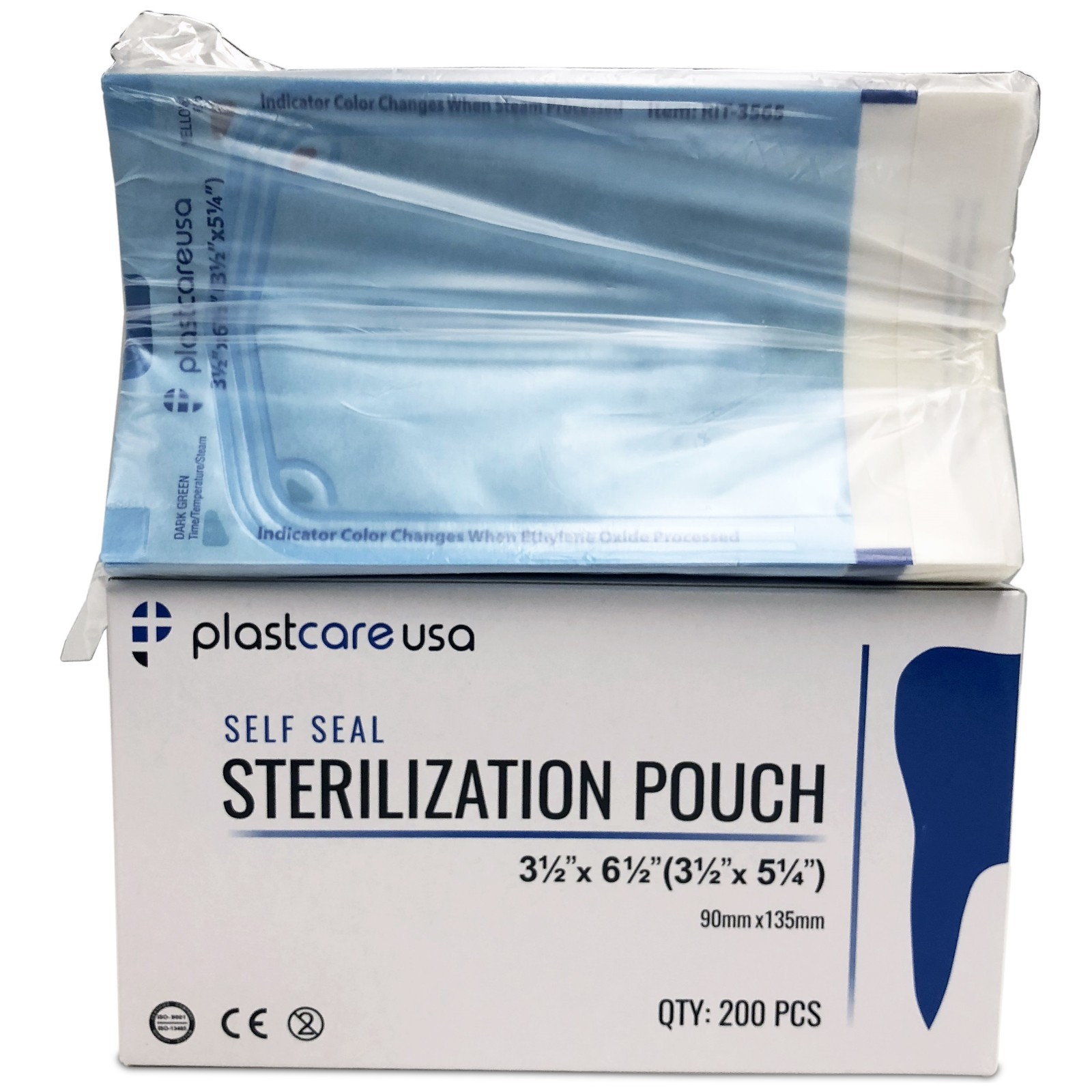 2000 3.5″ x 5.25″ Self Sealing Sterilization Autoclave Pouch, Blue (10 Box)
