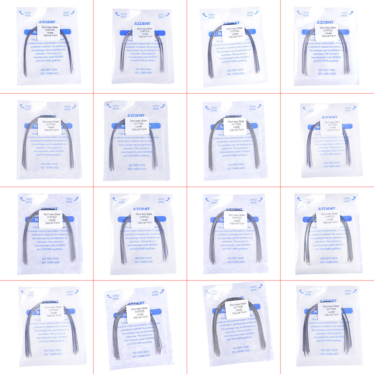 10pcs Dental Orthodontic Stainless Steel Rectangular Arch Wire Natural Form