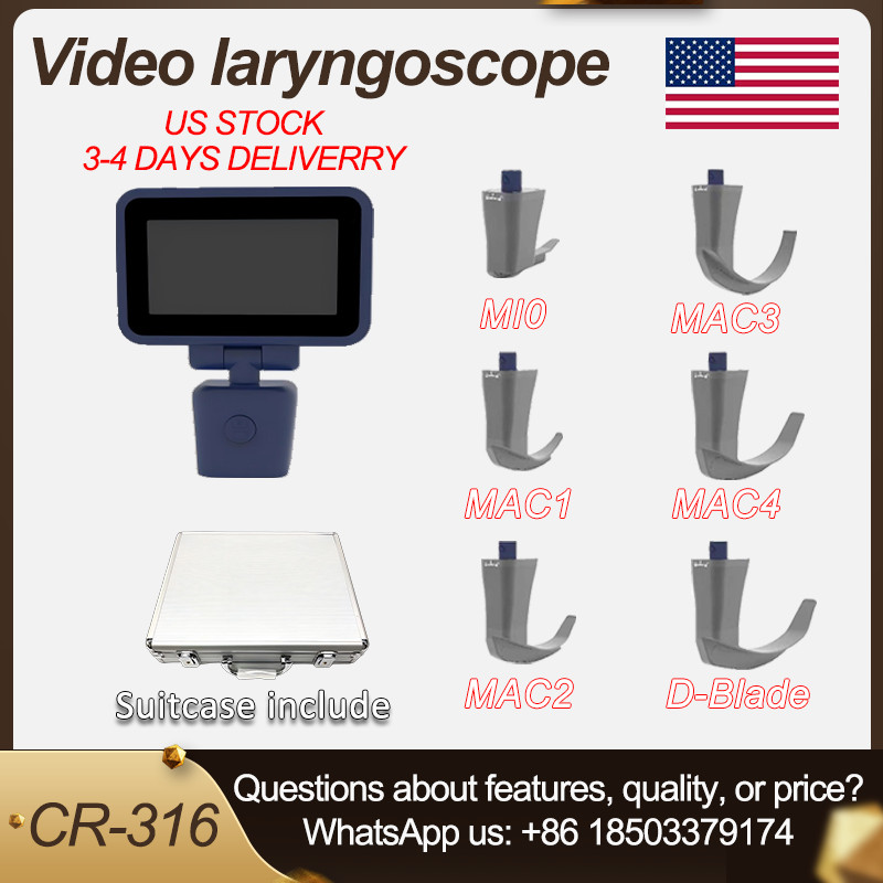 3.5″ Touch Video Laryngoscope, 6 Full Sizes Blades, US Warehouse Ship