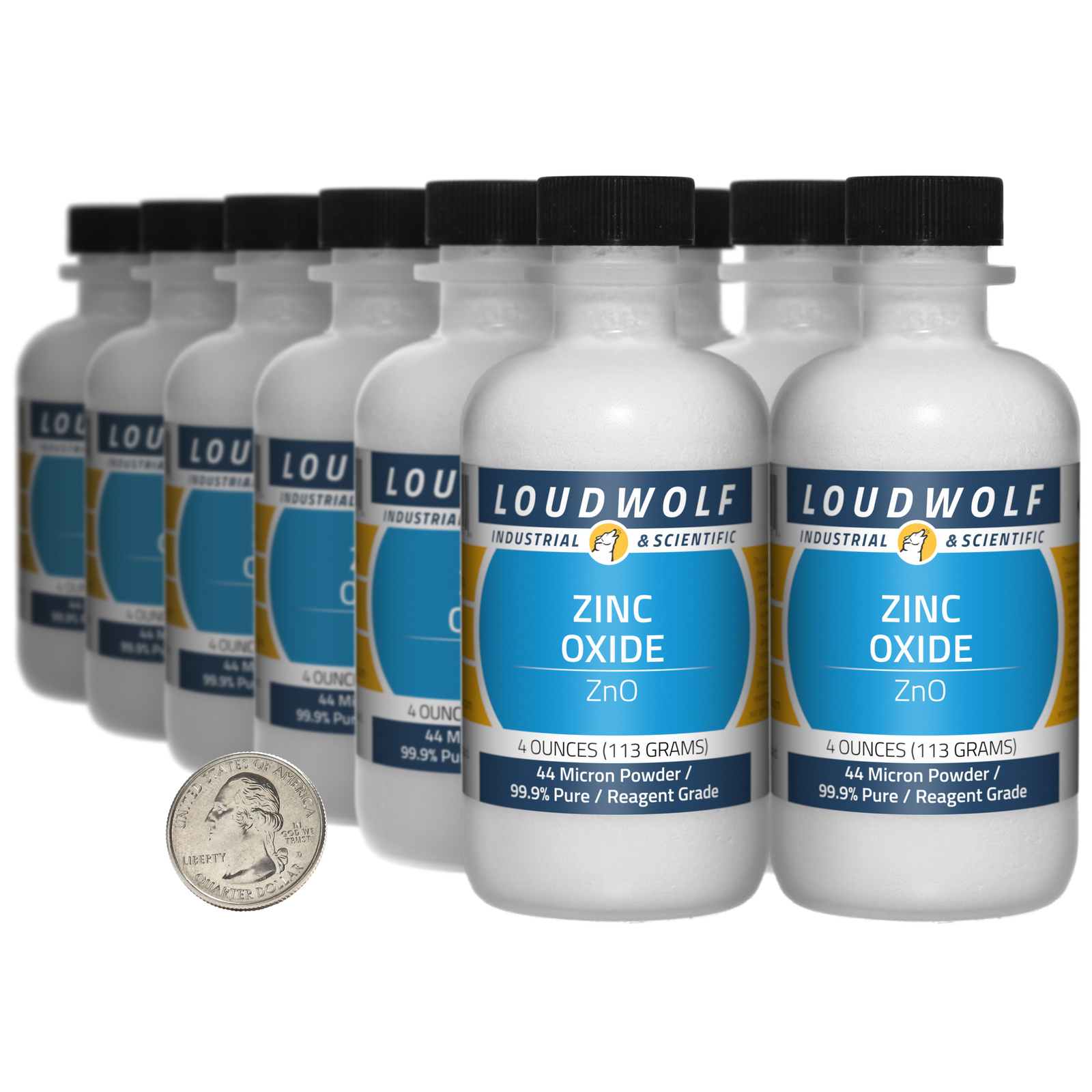 Zinc Oxide / 3 Pounds / 12 Bottles / 99.9% Pure Reagent Grade / 44 Micron Powder