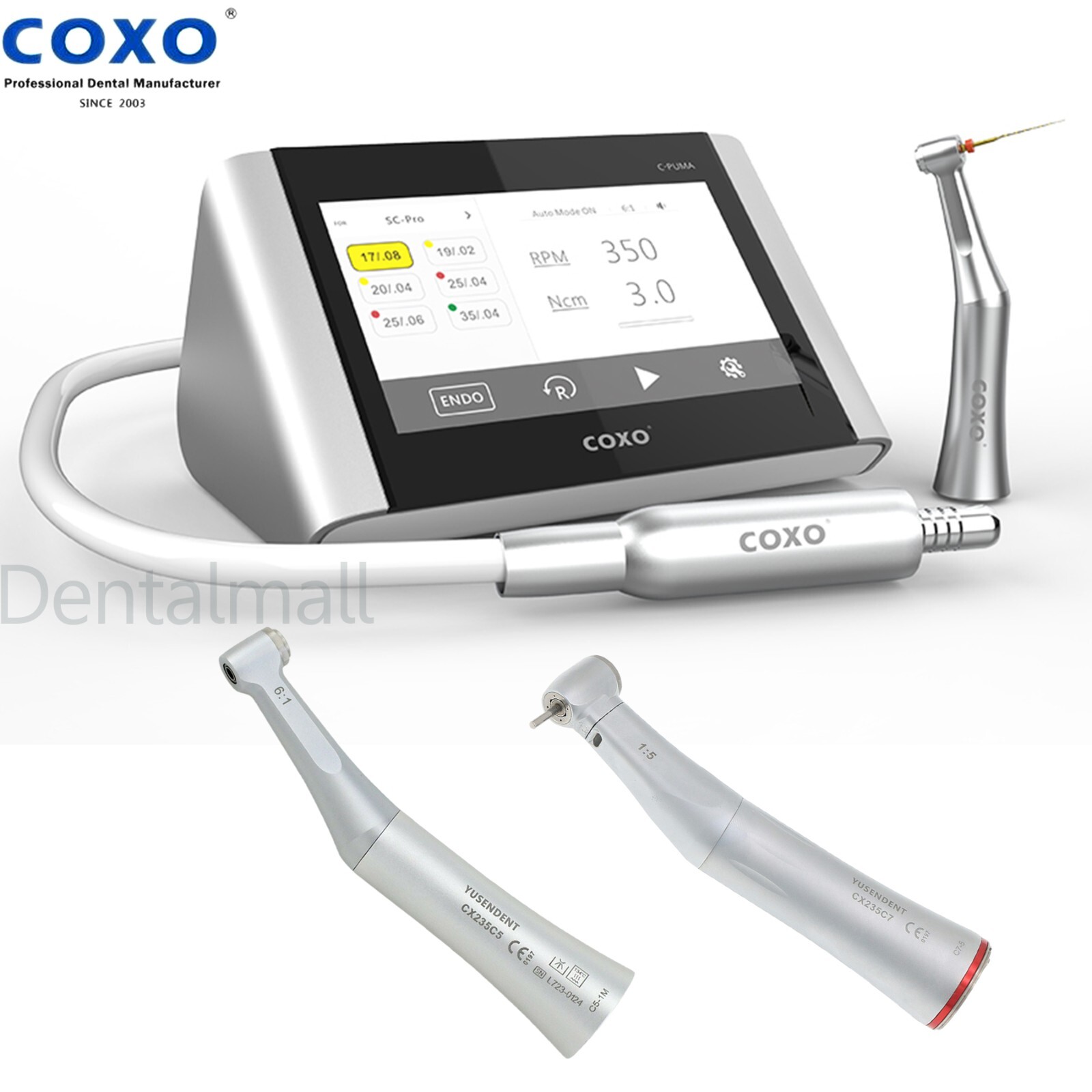 COXO Dental C PUMA Master Electric Motor 6:1 Endo Handpiece 1:5 Contra Angle