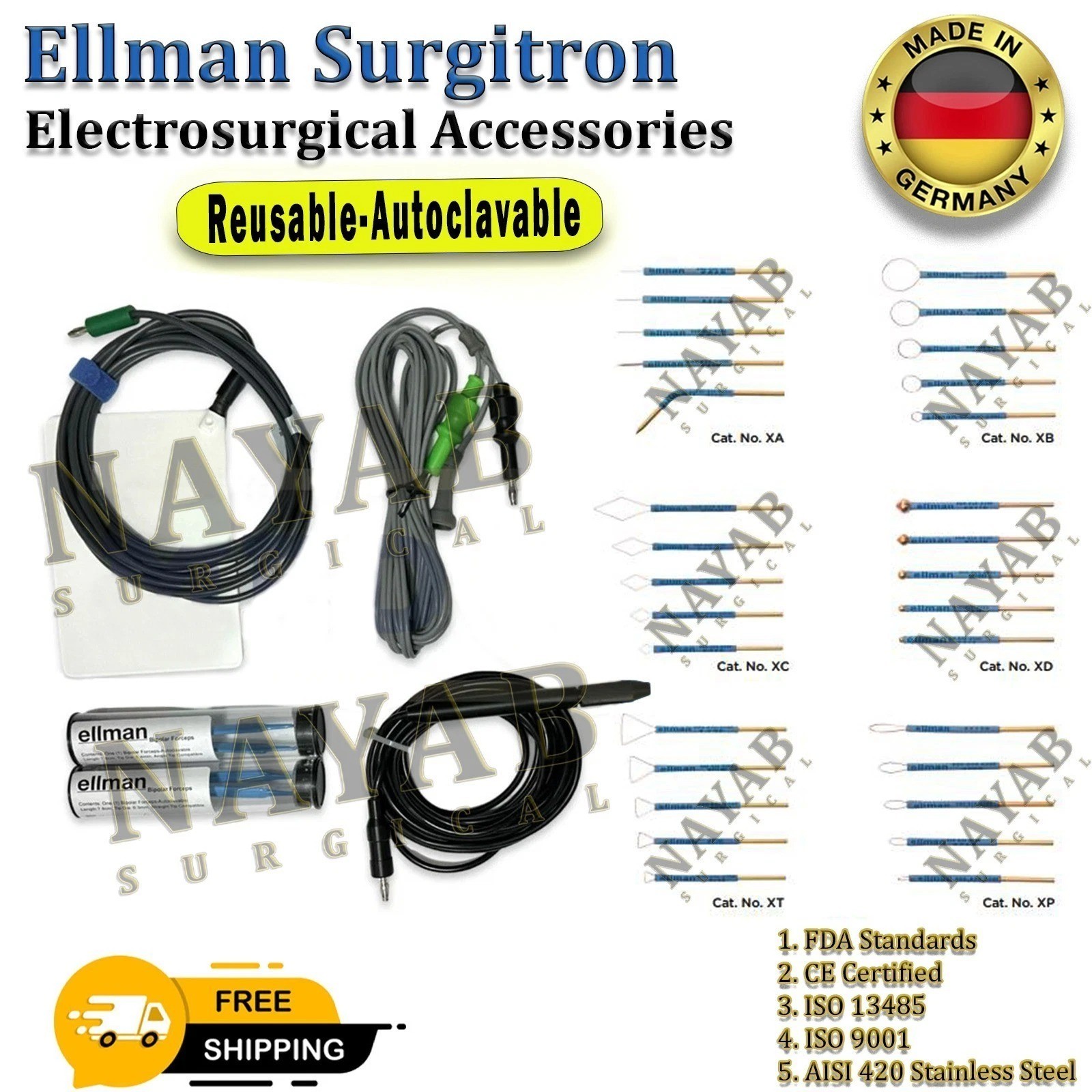 Ellman Surgitron FFPF/EMC/Dento Electrosurgical Accessories Autoclavable CE/FDA