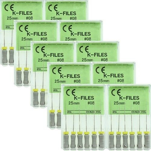 10 Packs Dental K-files 21/25mm Endodontic Hand Use Endo Root Canal Files-