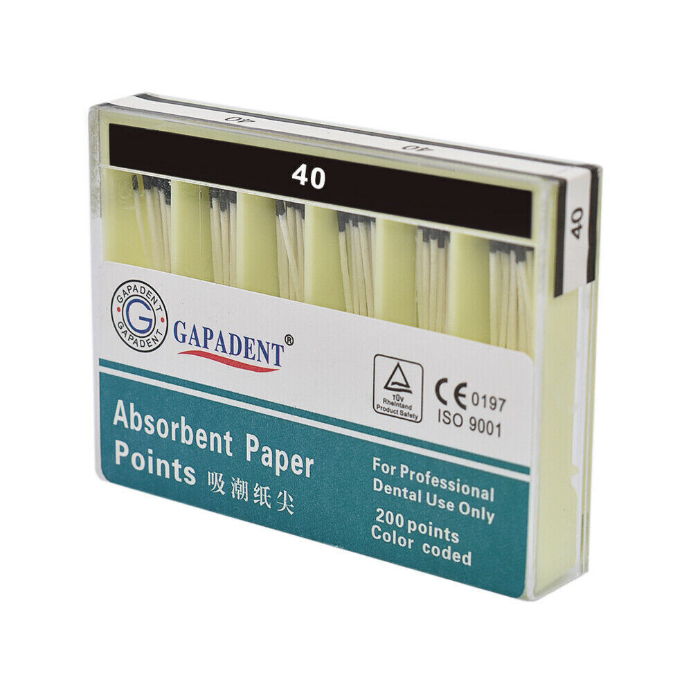 200Pcs/Box Dental Endodontic Root Canal Absorbent Paper Point 0.02 Taper #15-80
