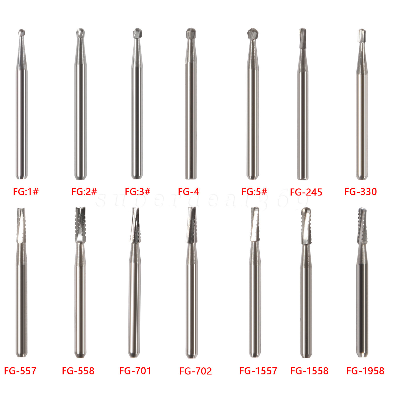 10 Pcs/pack FG High Speed Dental Tungsten Steel Carbide Crown Cutting Burs DL