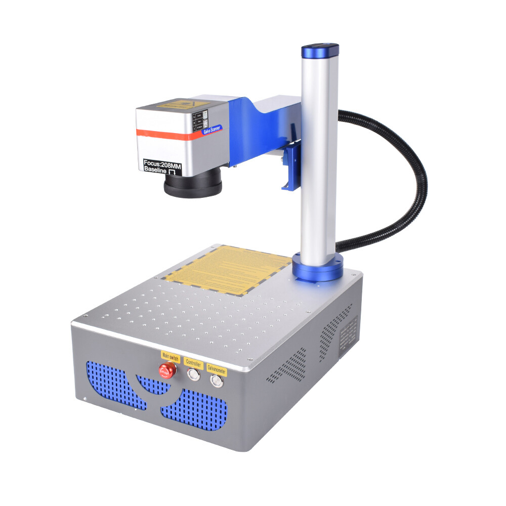 Raycus QS 30W Fiber Laser Marking Engraving Machine + Rotary For Metal Aluminum