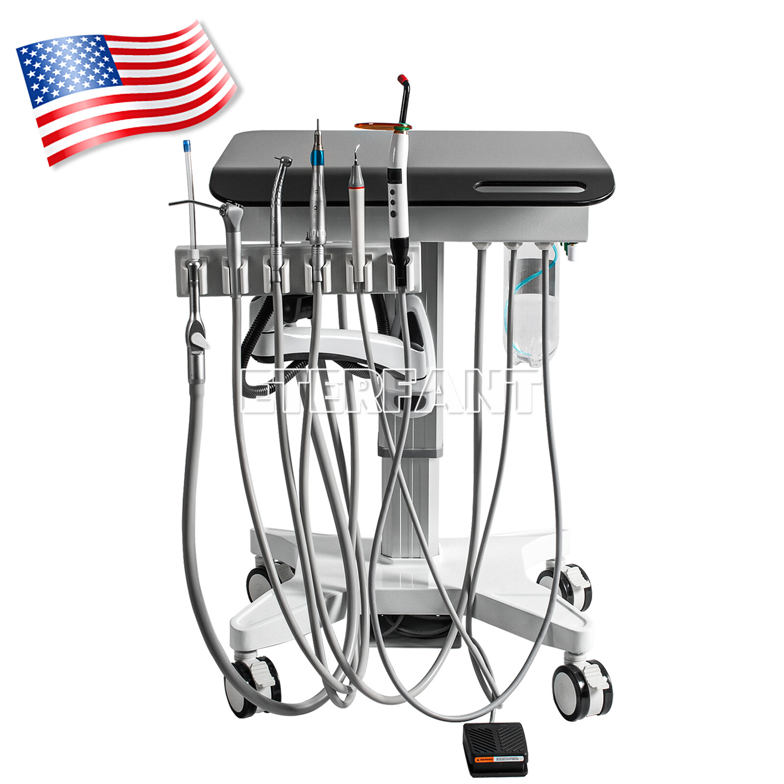Dental Unit w/Air Compressor Curing Light Scales GU-P209/Mobile Delivery Cart