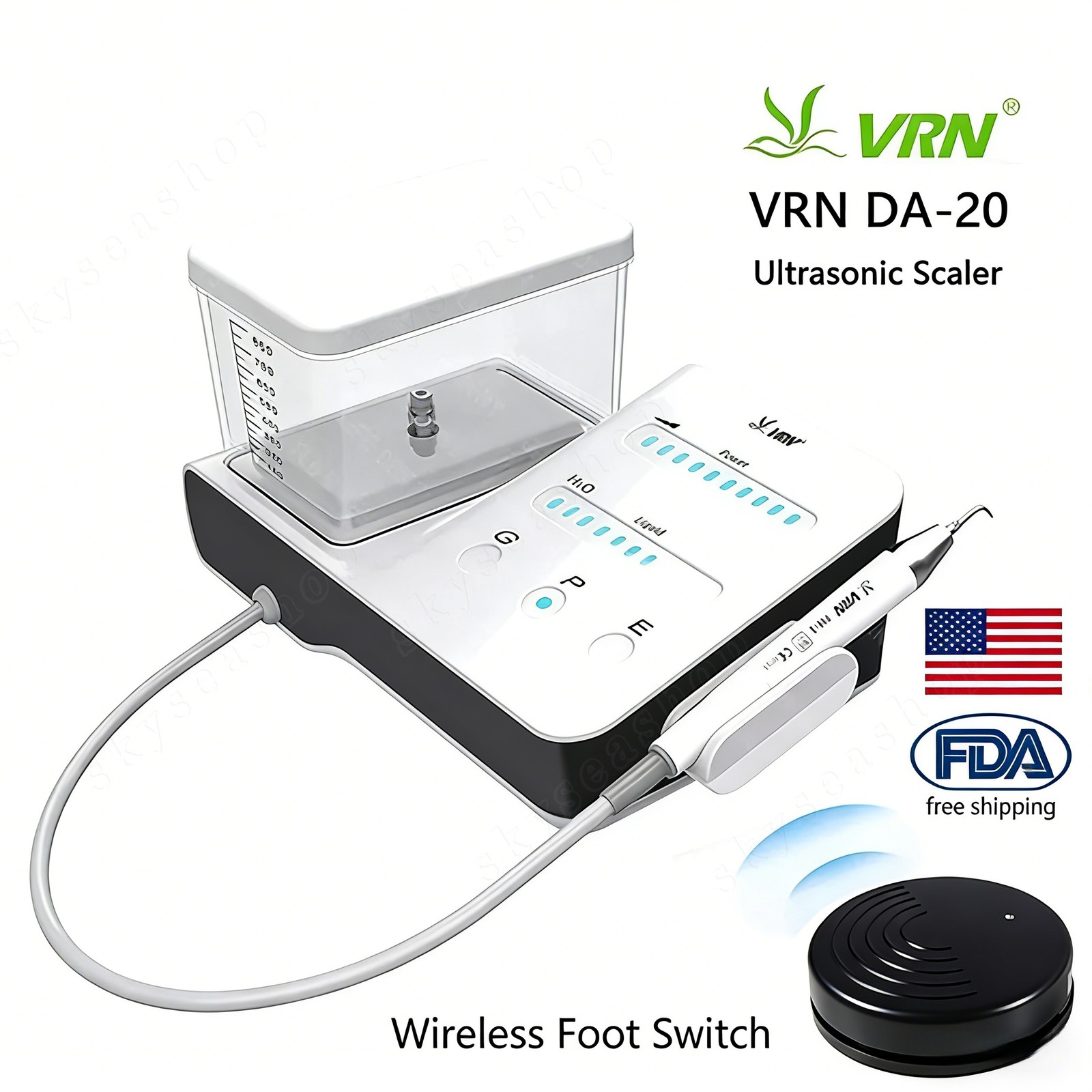 Dental Ultrasonic Piezo Scaler Fits SKYSEA EMS Cavitron 10Tips LED Handpiece