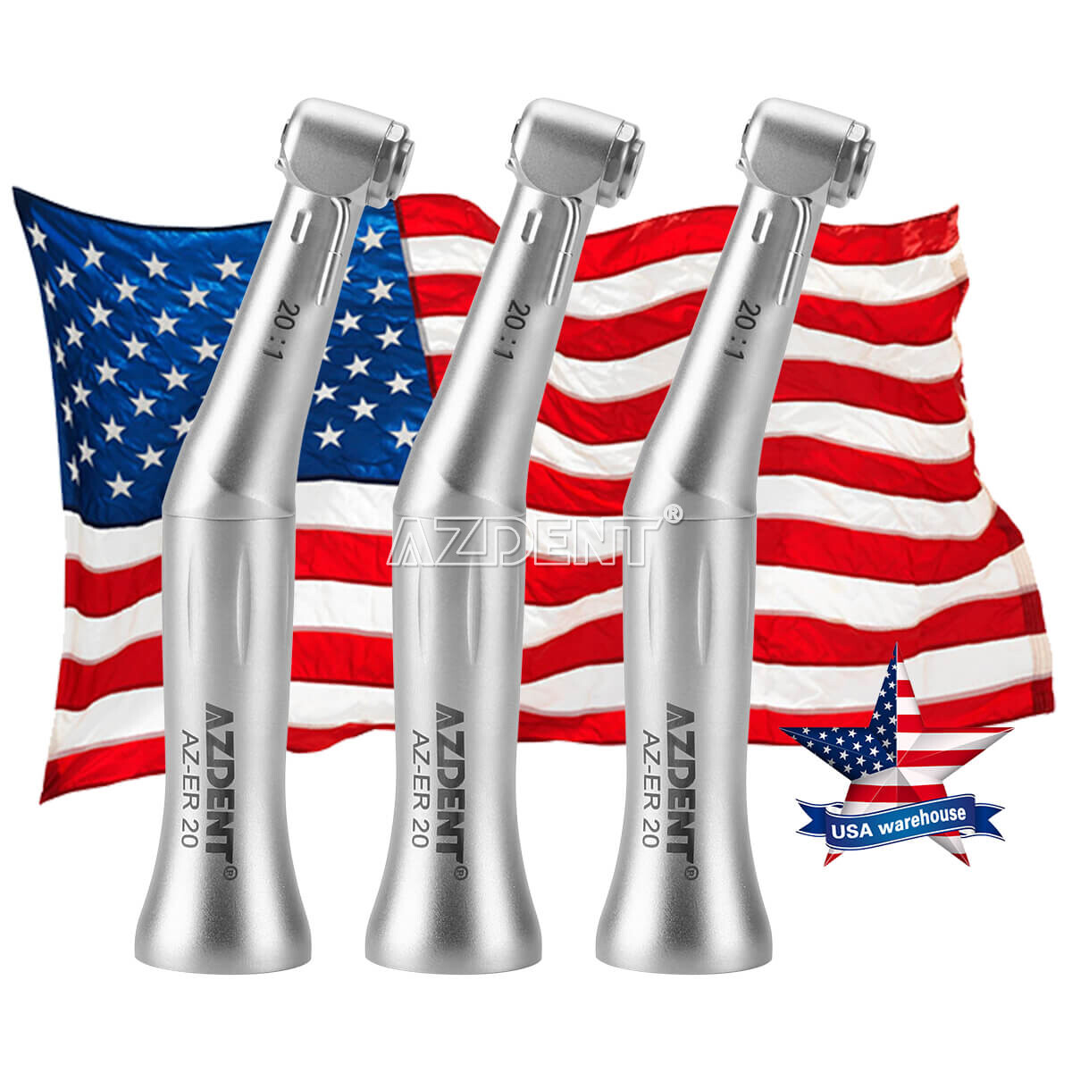 AZDENT Dental Implant 20:1 Reduction Contra Angle Push Button Surgical Handpiece