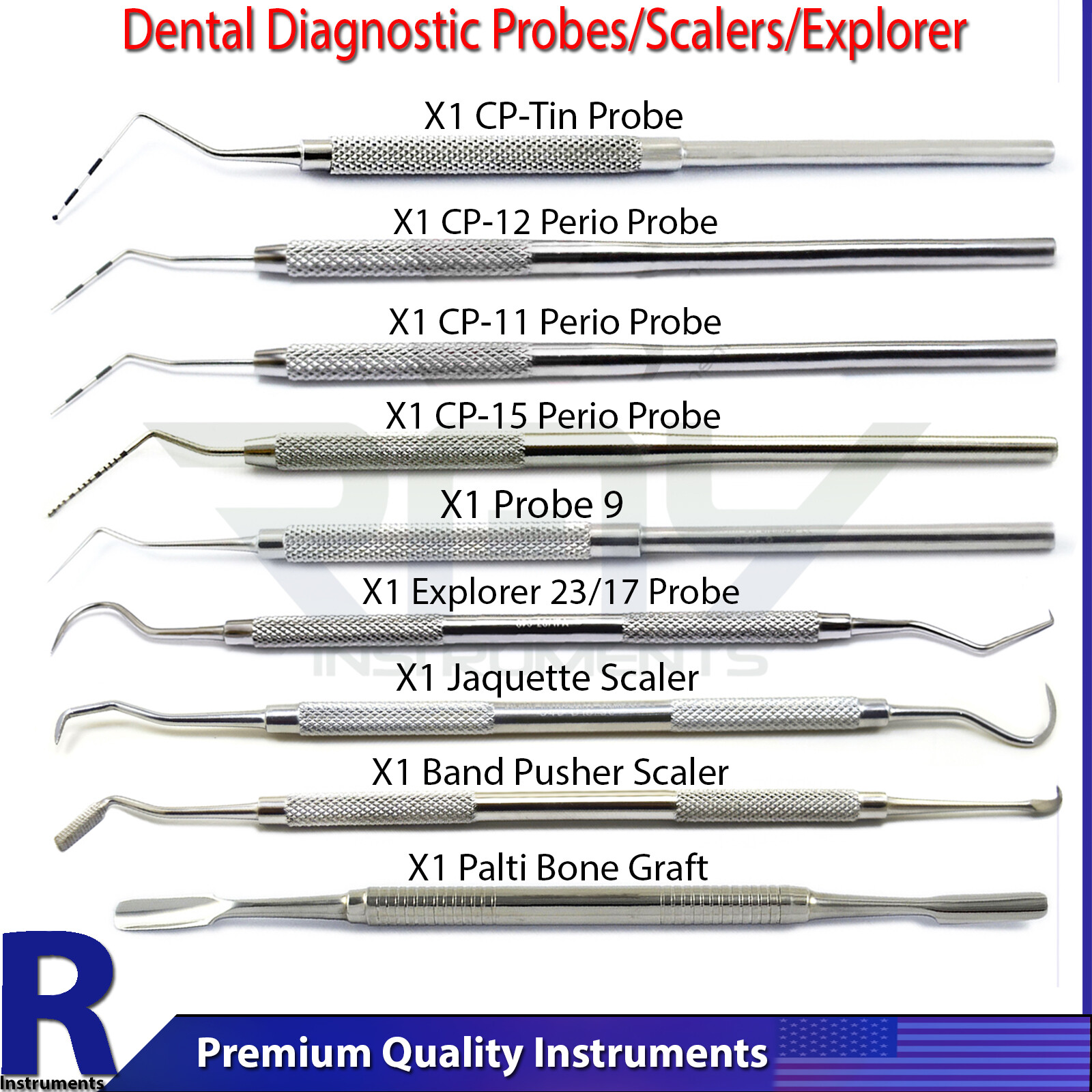 Tooth Scraper Dental Calculus Remover Plaque Tartar Explorer Probe Lab Tools NEW