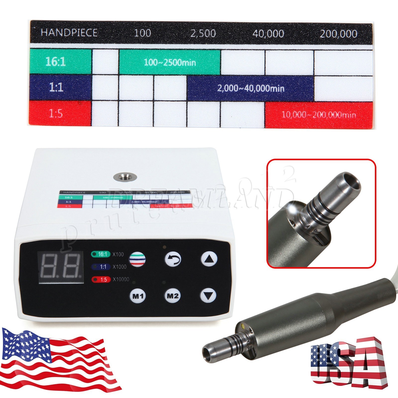 CICADA NSK TYPE Dental Brushless Electric Motor + 1:1 1:5 Handpiece Contra Angle