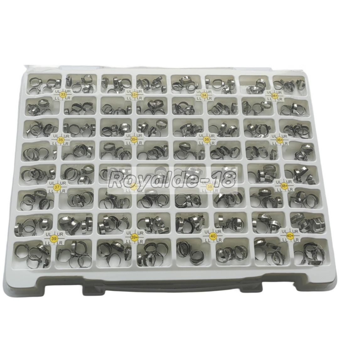 320Pcs/Lot Dental Orthodontic Molar Plain Bands U2/L1 U1/L1 Tube #33-#40+