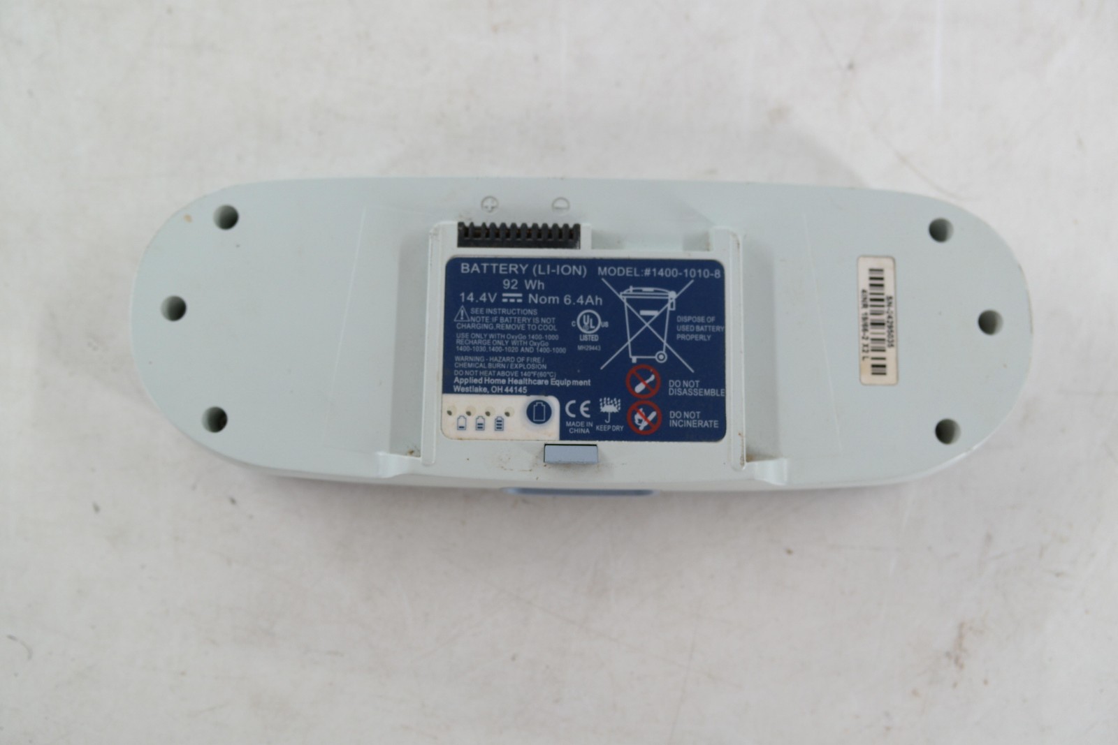 Applied Home Healthcare 1400-1010-8 Li-Ion Battery Pack 14.4V 92Wh Gray Portable