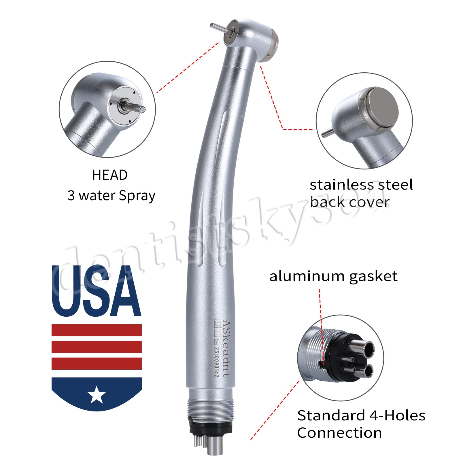 Dental High Speed Handpiece Push Button 4H Air Turbine