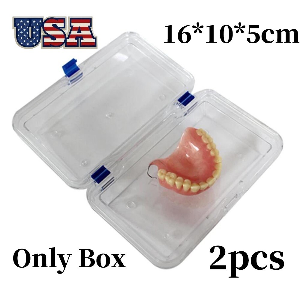 2pcs Dental Denture Storage Box Tooth Boxes Veneer Membrane Case 16*10*5cm USA