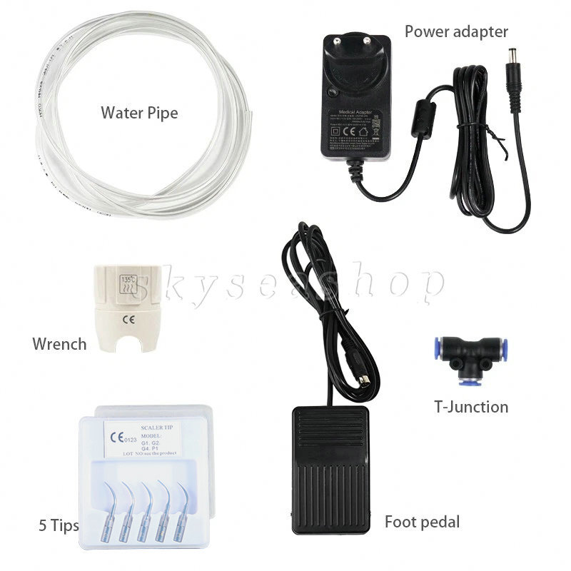 Dental Ultrasonic Piezo Scaler Handpiece 5*Scaling Tips fit Cavitron EMS FDA E2+