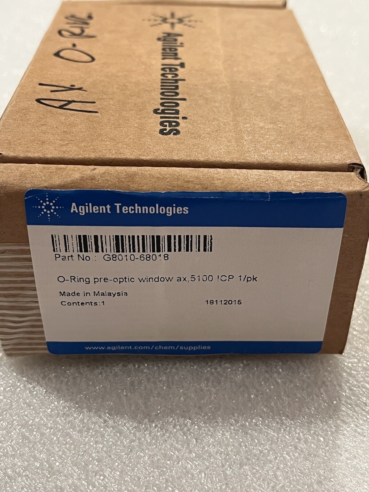 AGILENT G8010-68014 O-RING PRE-OPTIC WINDOW AX,5100 ICP 1/PK