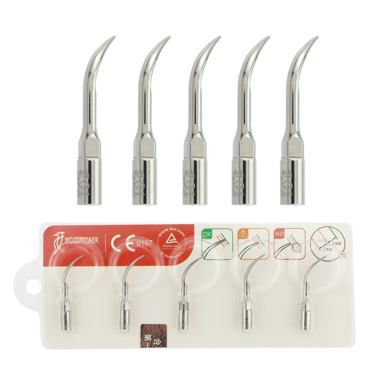 Woodpecker UDS-N2 LED Dental Ultrasonic Scaler Handpiece Piezo Tips G1 P1 HW-5L