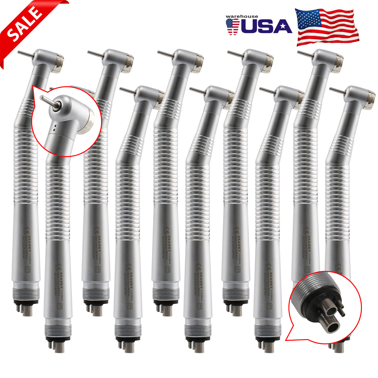 10 Pcs turbina High Speed Turbine Handpiece 4Hole Fit NSK PANA MAX CE Y1BA4 TX