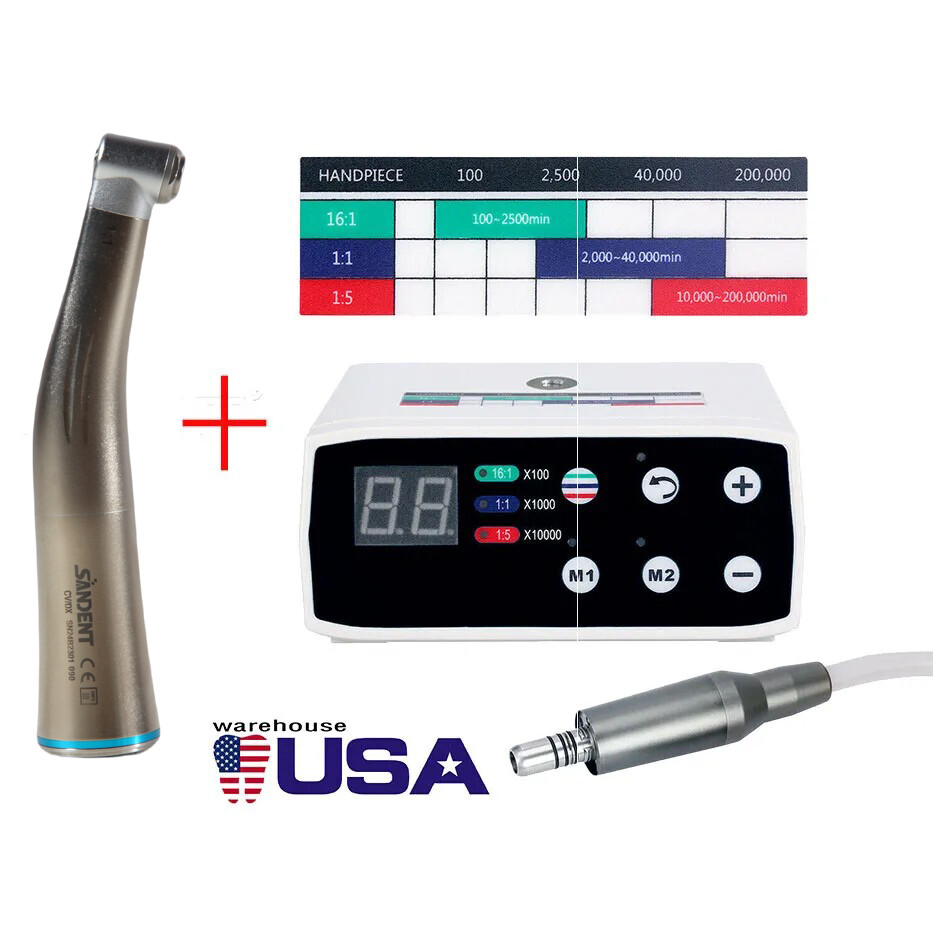 Brushless Dental Electric Micro Motor /Fiber Optic LED Handpiece 1:1