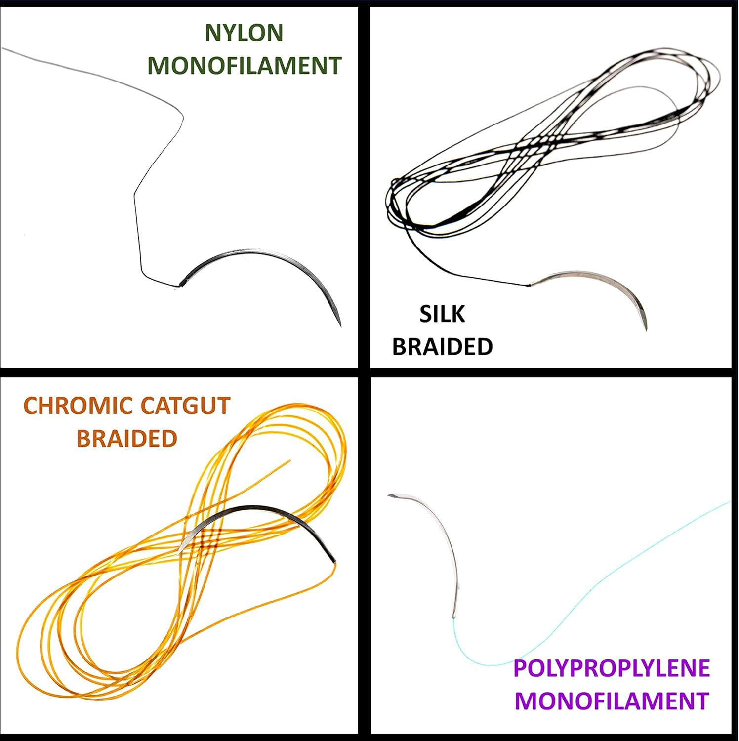 Mixed Sterile Suture Thread with Needle (Dissolvable and Non-dissolvable 0, 2-0,