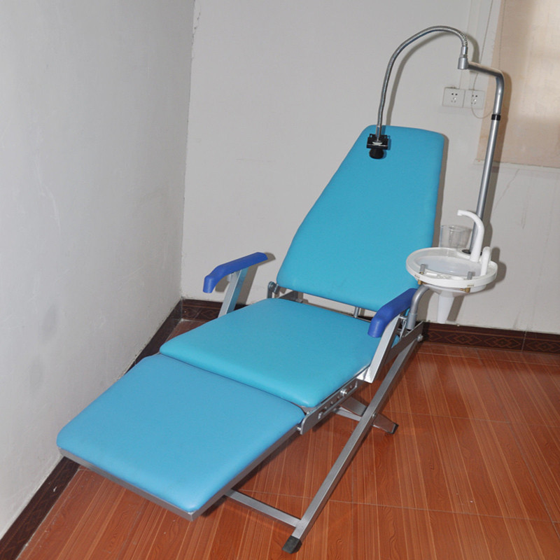 Portable Folding Chair Unit Dental Examination Foldable Chair LED Light Tool New
