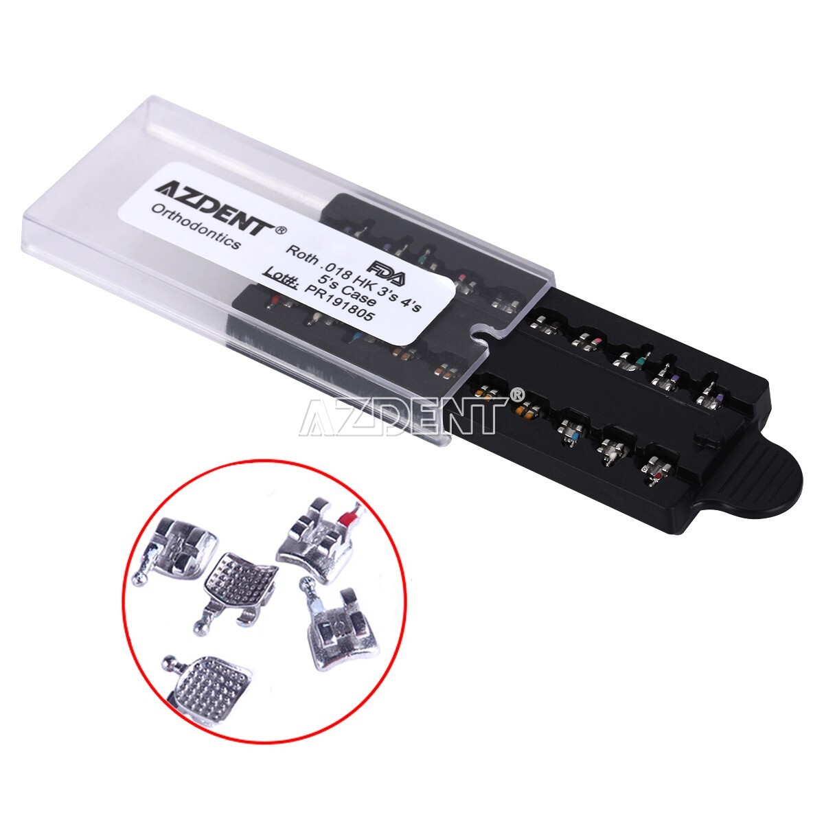 20Pc AZDENT Dental Orthodontic Bracket Braces Mini Roth/MBT .018/.022 345 Hooks