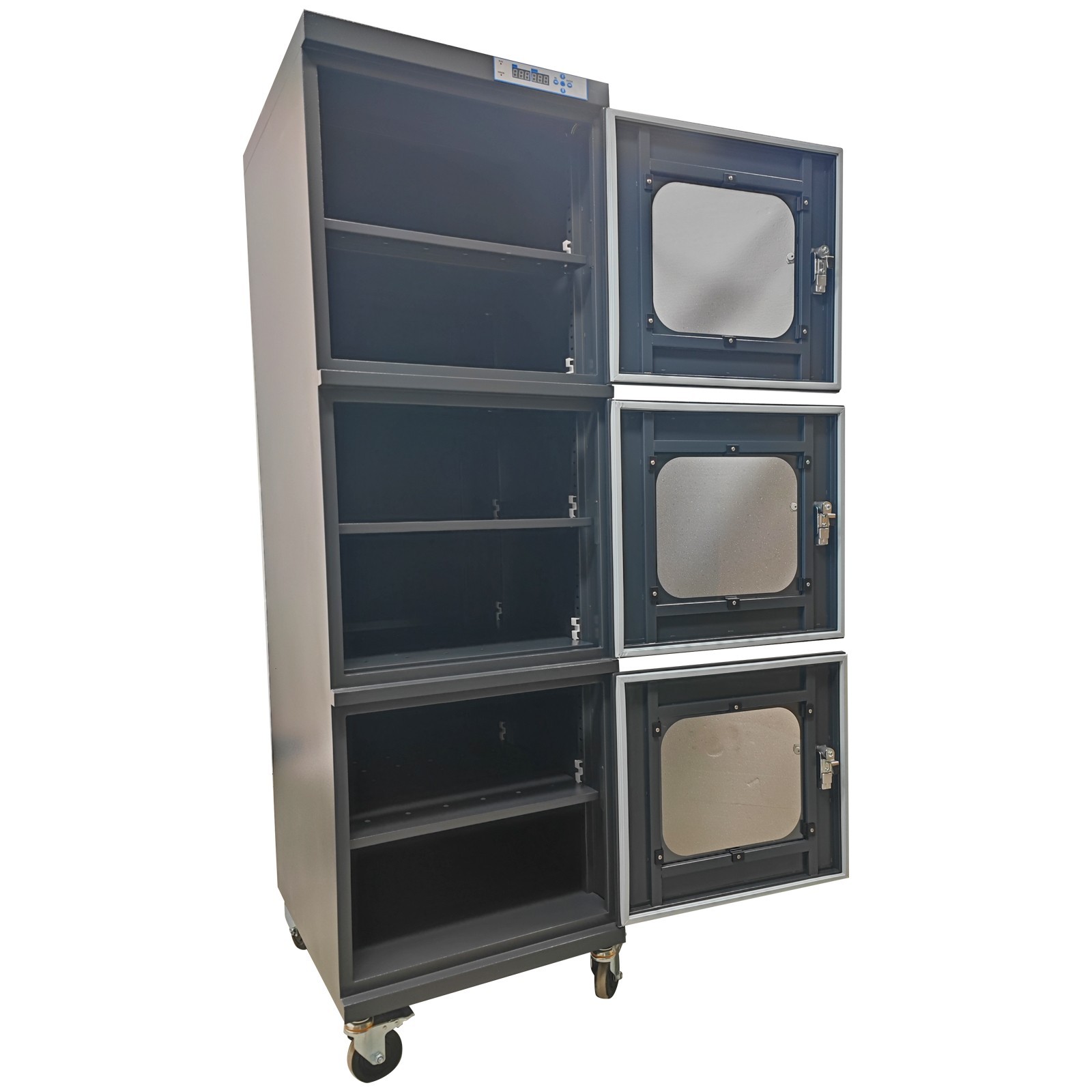 728L 3Door Dry Cabinet 1-10% RH Industrial Moisture Proof Storage Desiccator110V