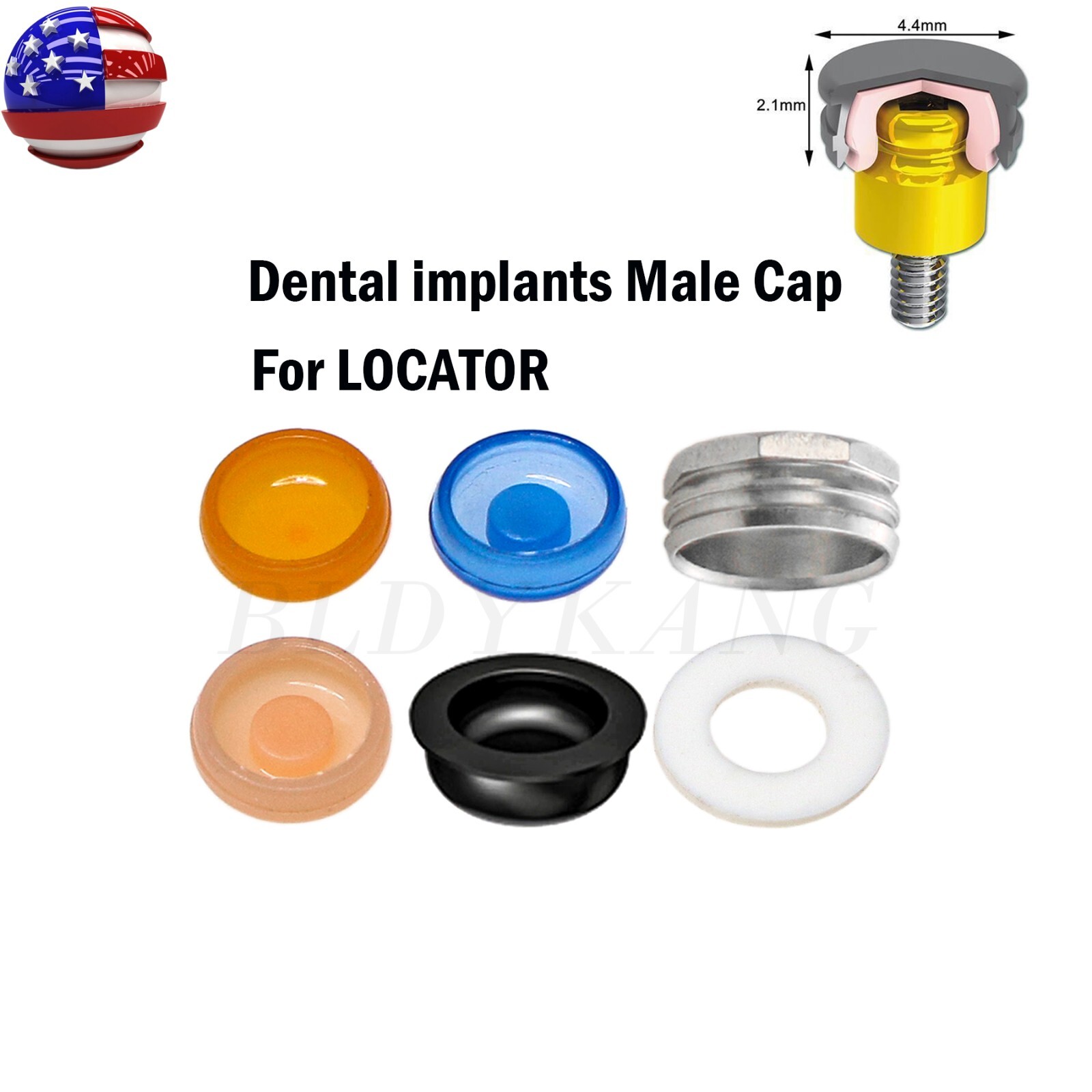 US Dental implants Replacement Male Caps Metal Housing 1.2 lbs 2.4 lbs