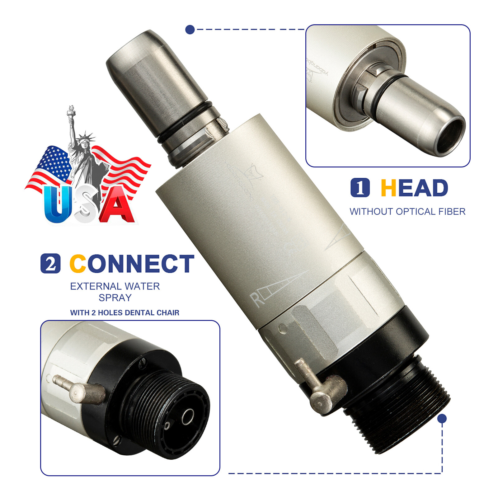 Dental Handpiece Slow Low Speed Contra Angle Straight Air Motor 2/4Hole yx