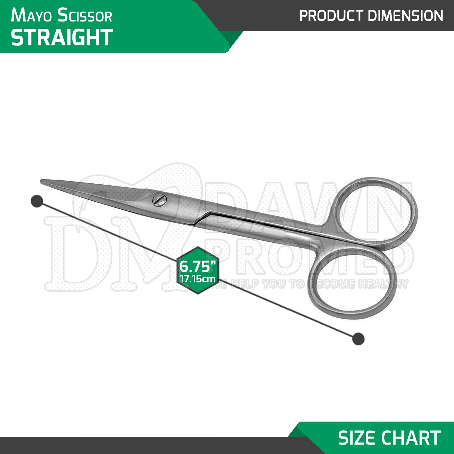 2 Pcs Mayo Scissor Straight & curved Set 6.75″ Surgical Medical Instruments