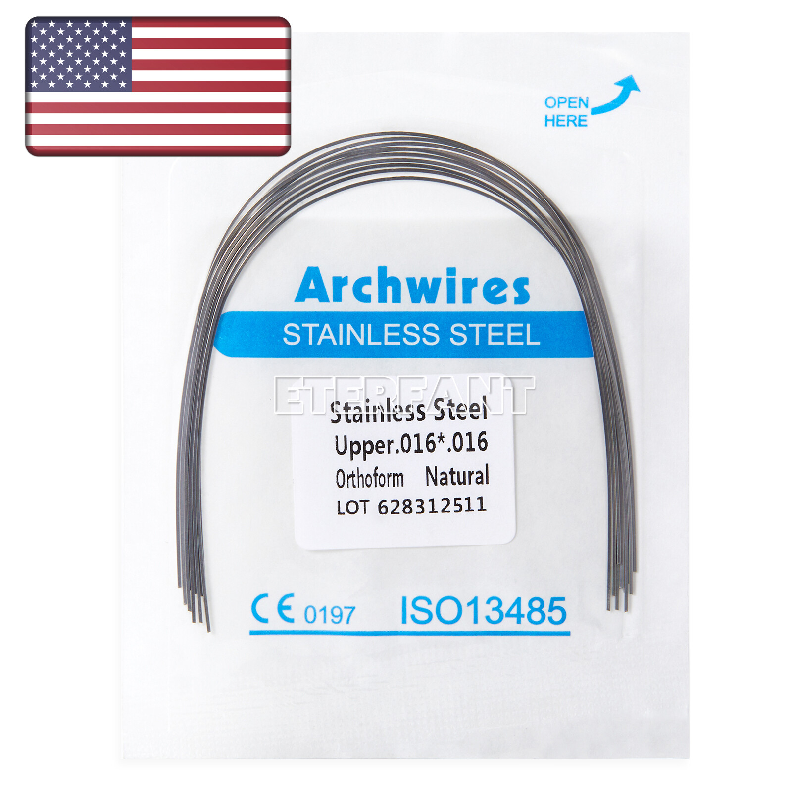 0.99/pack ETERFANT Dental Orthodontic Arch Wire Rectangular NiTi/Stainless Steel