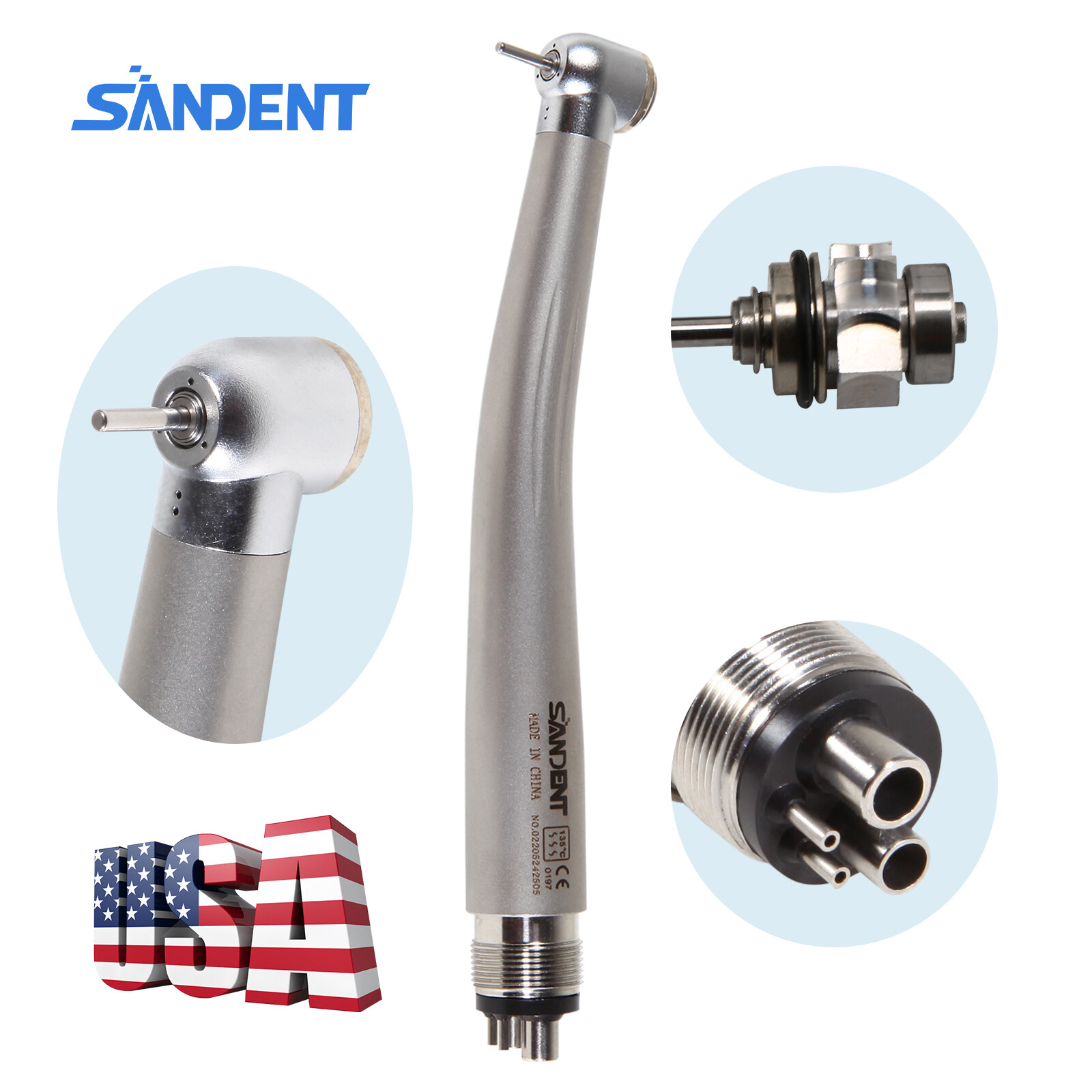 10* SANDENT Dental High Speed Handpiece push button spray 4Hole Midwest fit NSK