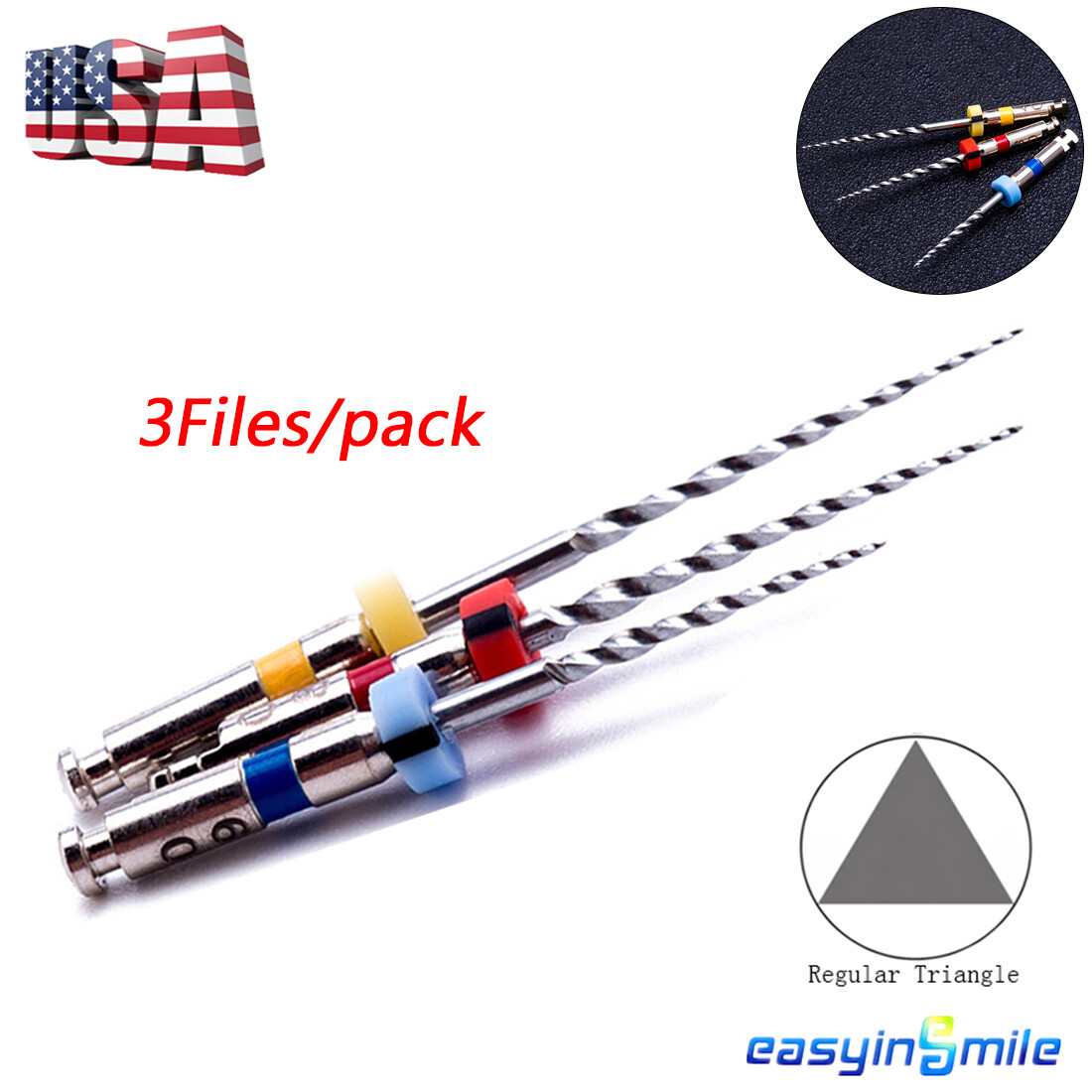 3Pc/Pk Dental Endo Rotary Re-treatment Root Canal Files Elastic Endodontic File
