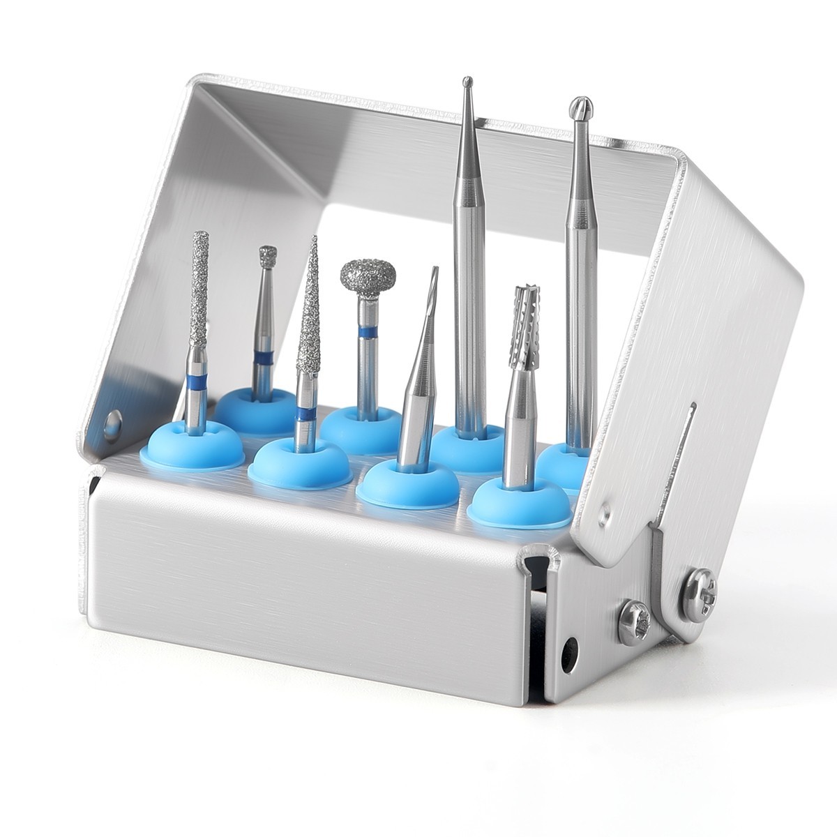 8 Holes Dental Bur Holder Disinfection Block Case Box Dentist Stand Autoclave