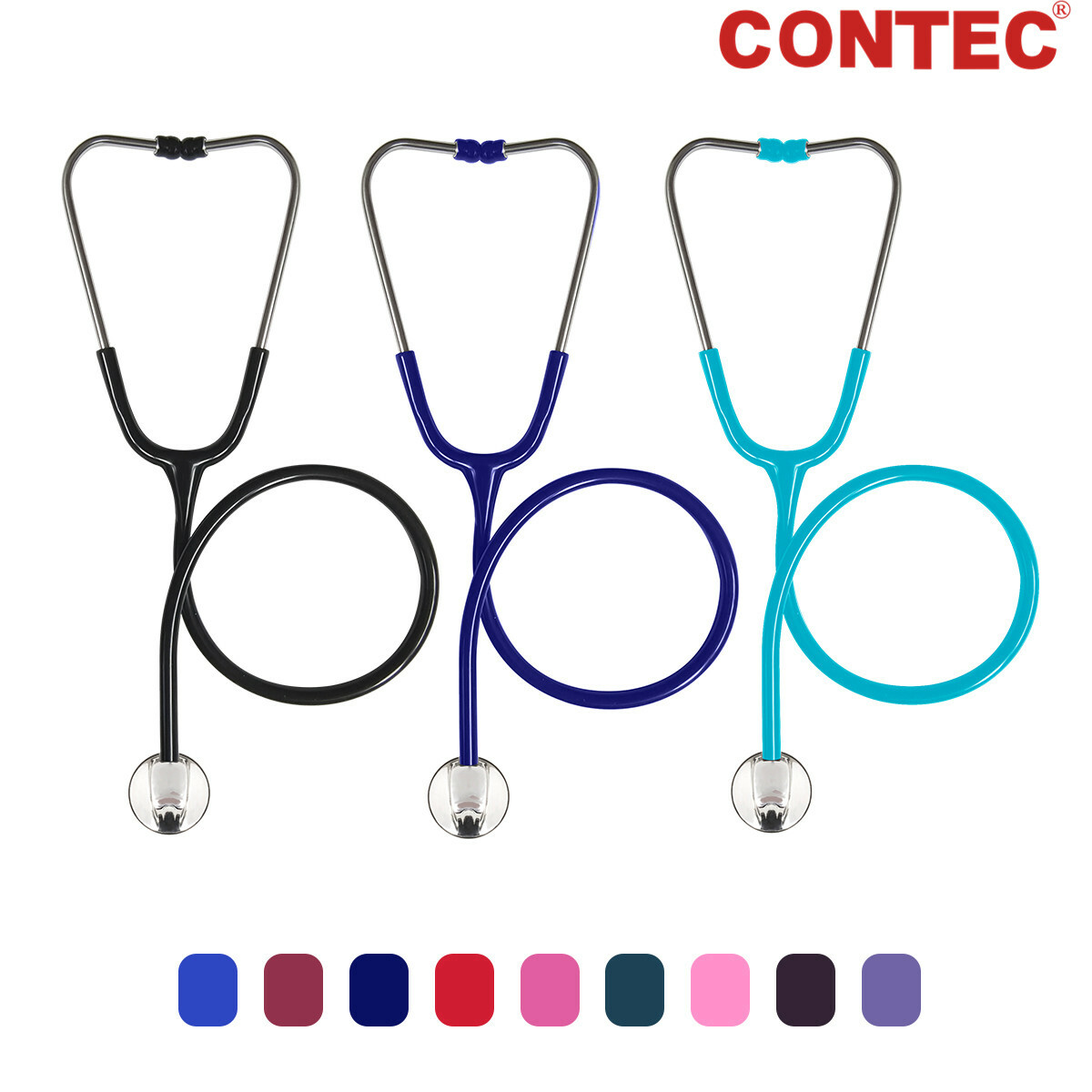 New CONTEC SC12 Professional Single Head Stethoscope Cardiology Dark Blue/Black