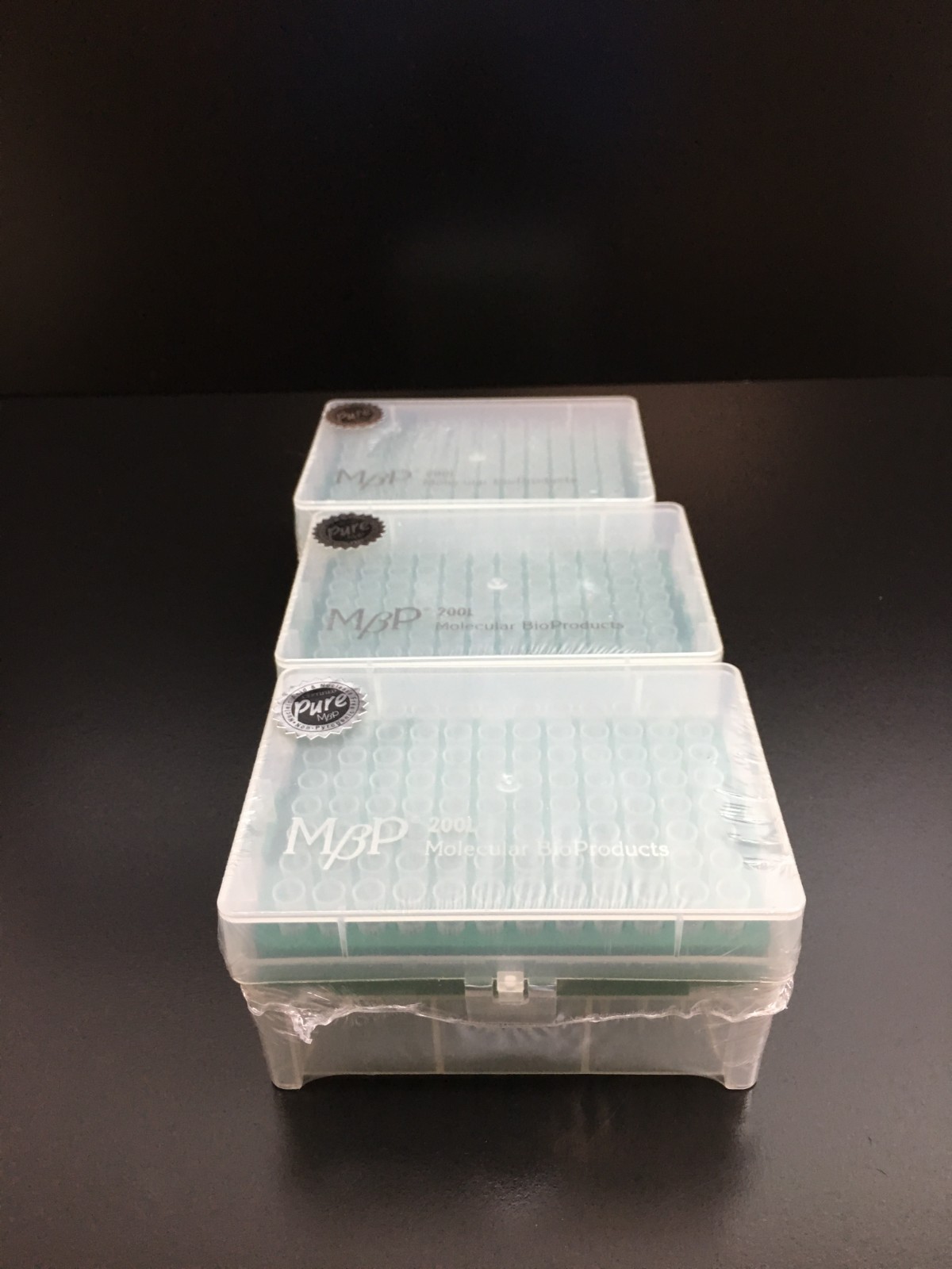 Molecular BioProducts REF 3751-HR MBP Pipette Tips Hinged Racks 200L Lot 3 PKS