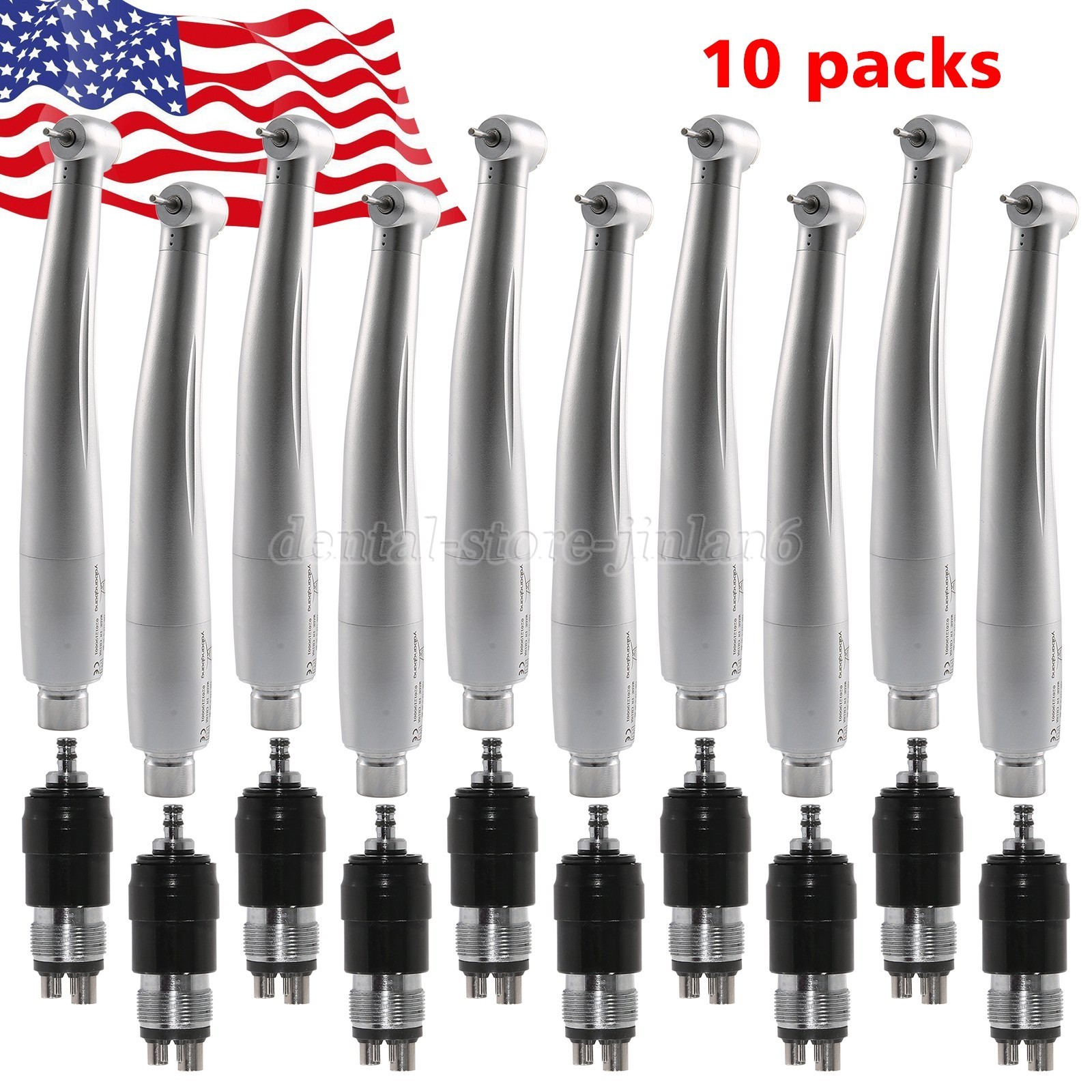 10* NSK Style Dental High Speed Turbine Handpiece W/ Quick Coupler 4 Hole YBNK4