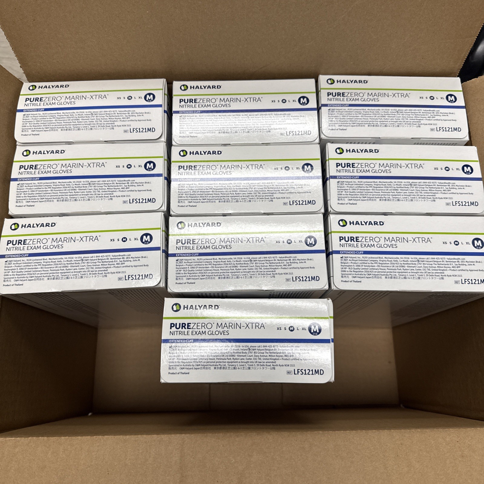 Halyard PureZero Nitrile Gloves LFS121MD Size: Medium Case/ 10 Boxes (50 each)