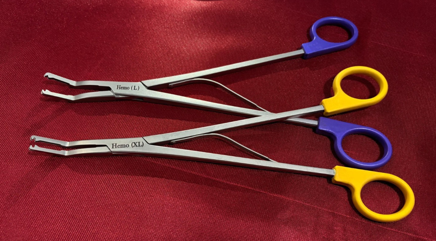 2 Pcs Open Surgery Hem-o-lok Applier Yellow (XL)/Purple (L) Reusable Instruments