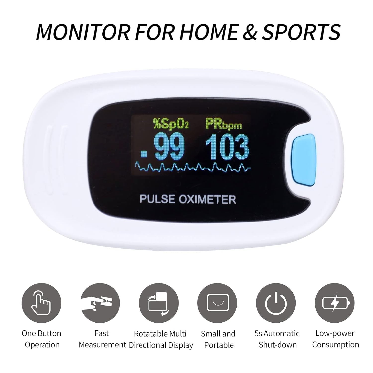 CONTEC CMS50NA Pulse Oximeter SpO2 and PR Value Waveform Blood Oxygen Neck/Wrist