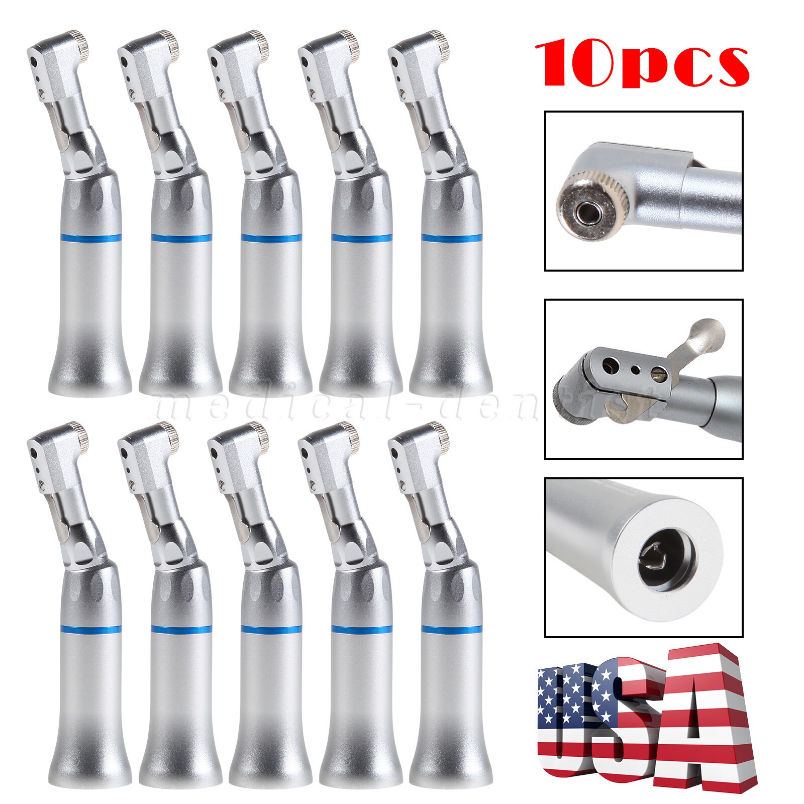 10*NSK Style Dental Low Slow Speed Handpiece Contra Angle Latch E-type 1:1 MD