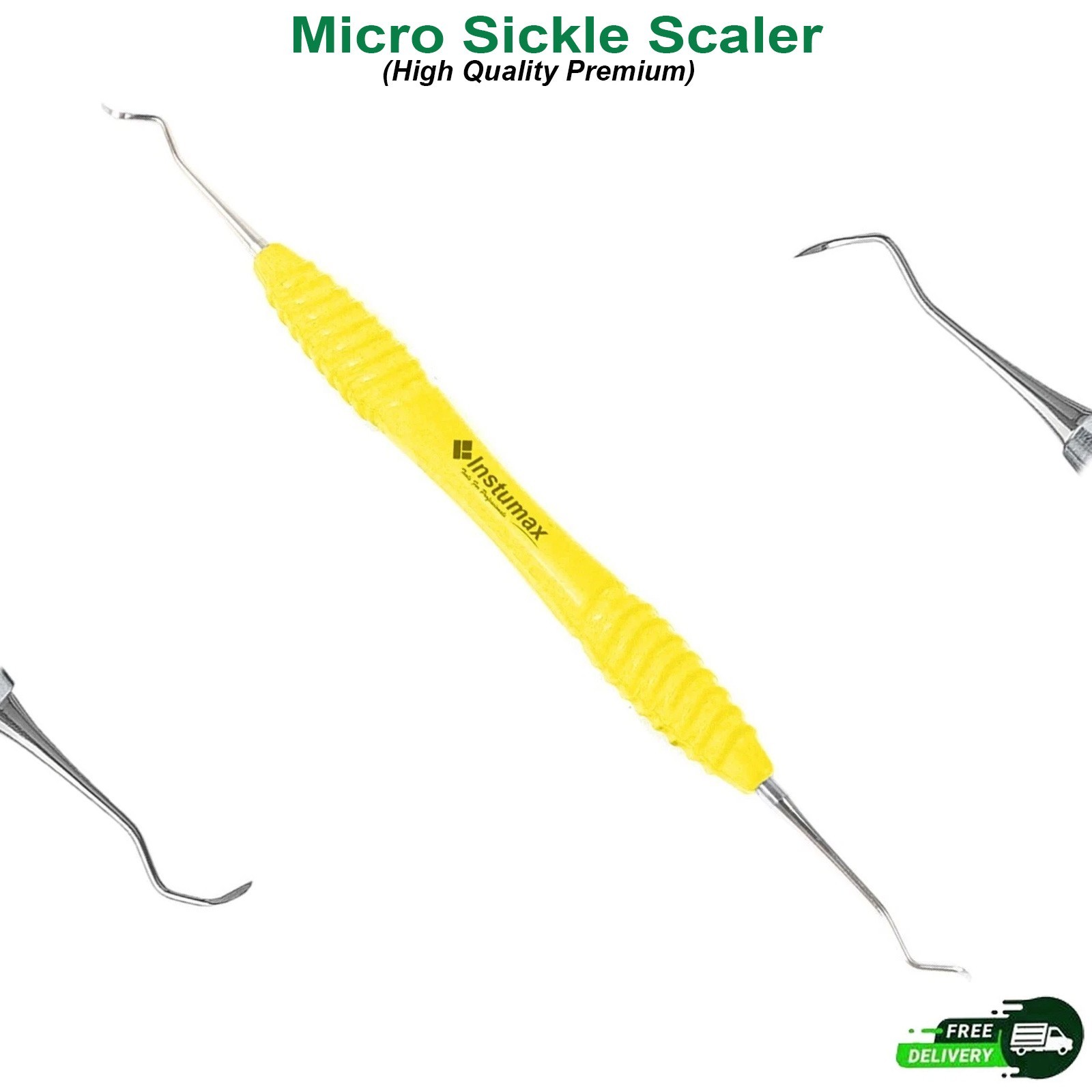 Sickle Scaler 204S Dental Hygiene Tool with Durable Yellow Handle Instruments