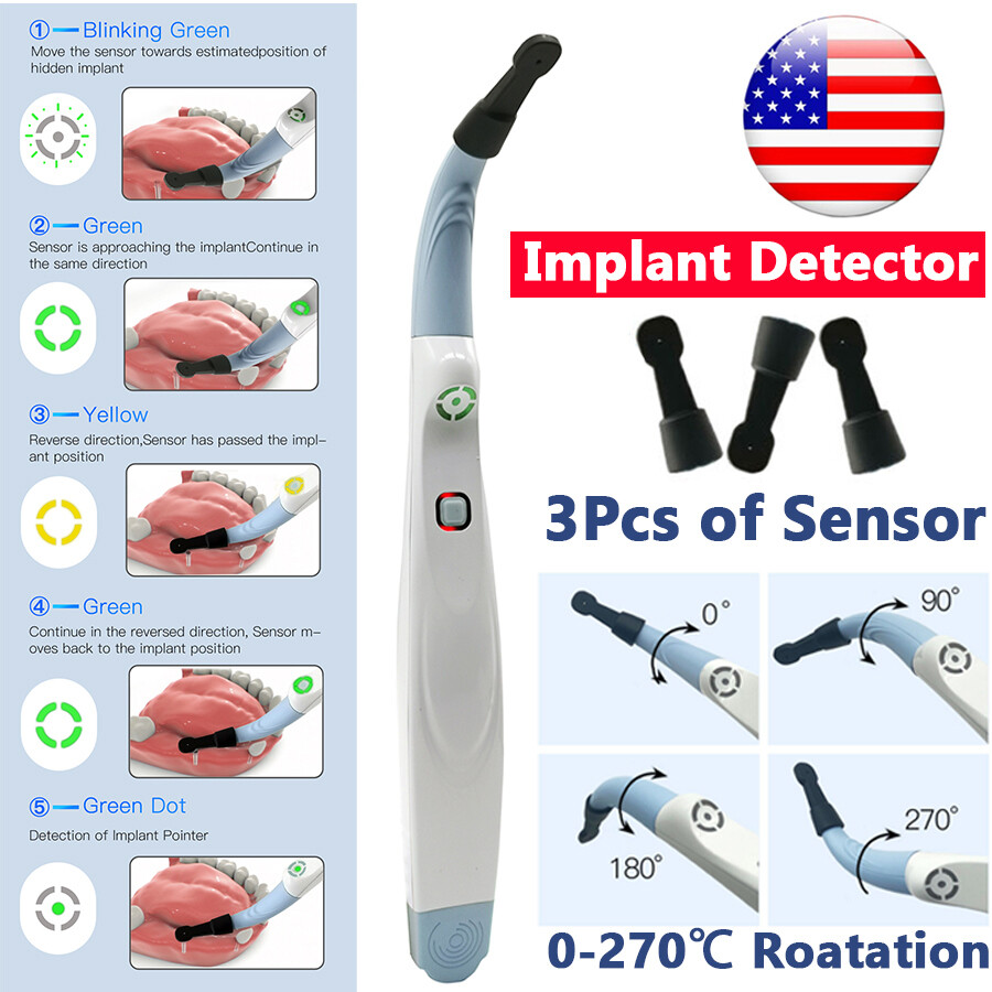 Dental Implant Locator Detector Detachable Sensor 3Pc Head 270°Rotating Spotting