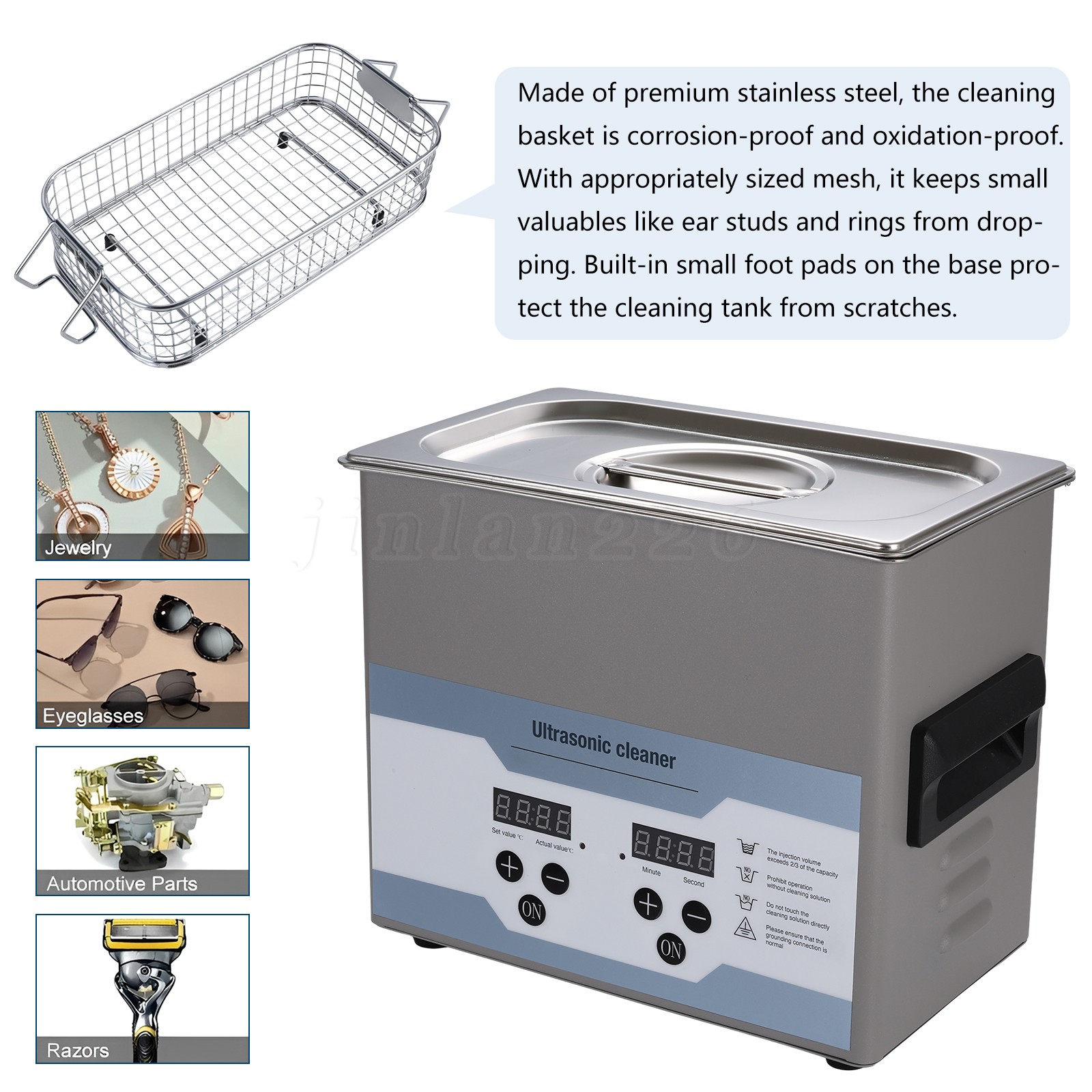 3.2L Ultrasonic Cleaner Timer Heating Machine Digital Industrial Sonic