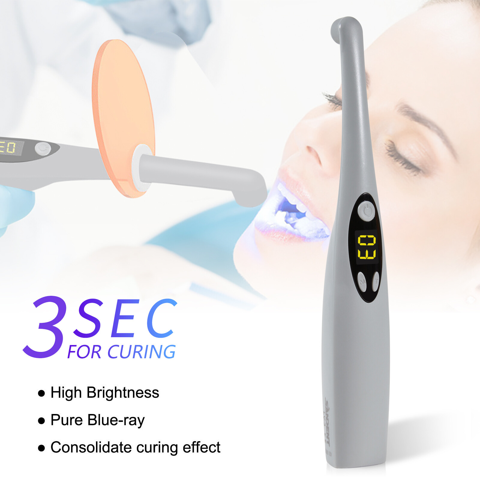 Dental Wireless Cordless iLed 3 Second LED Curing Light Cure Lamp USA STOCK