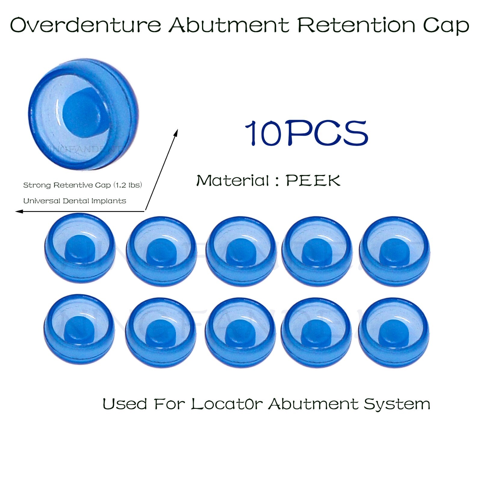 Universal Dental Locator Abutment Retention Caps Inserts Set，4/10/20Pieces