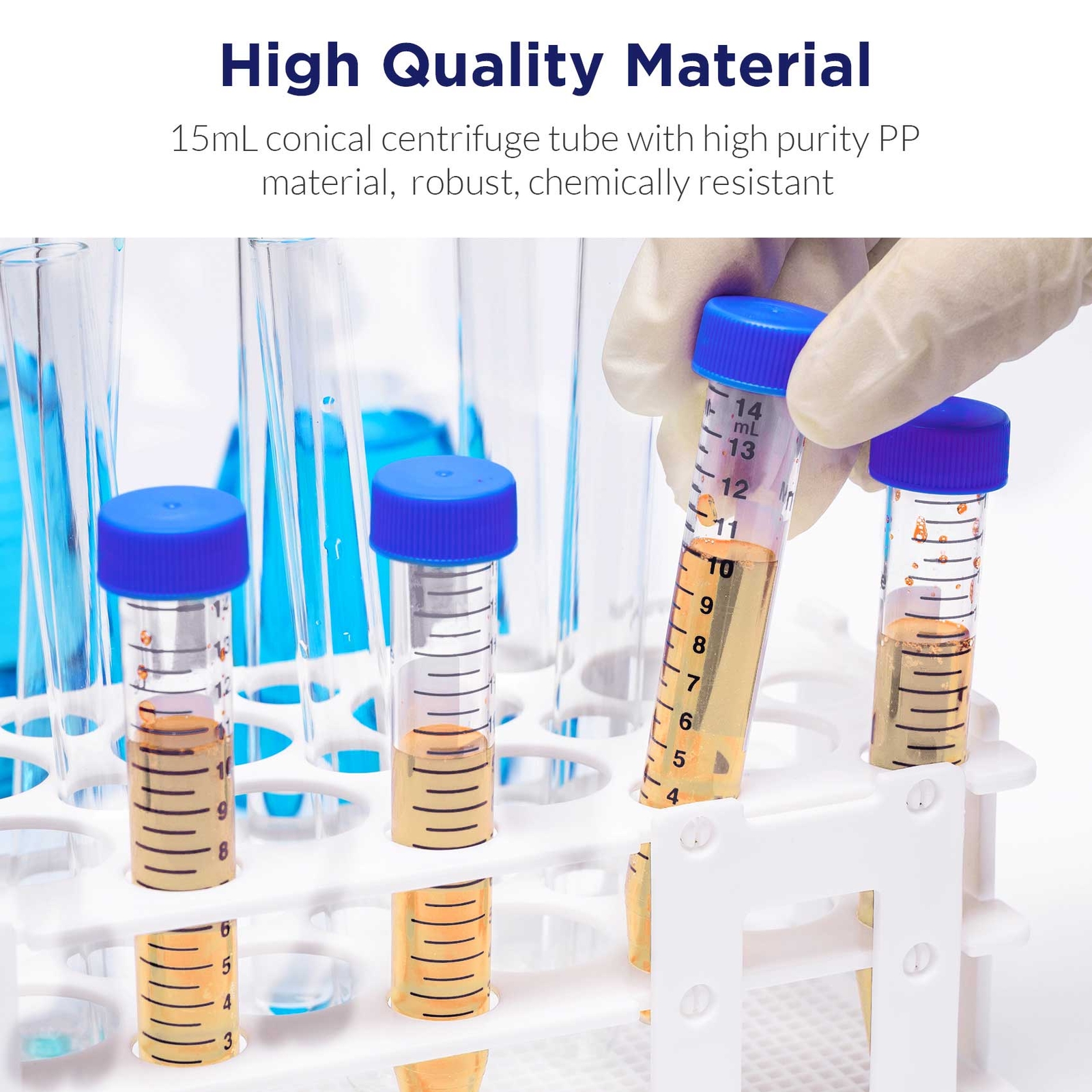 500PCS 15mL Centrifuge Test Tubes+ PTFE Syringe Filters 0.22μm/0.45μm 13mm/25mm